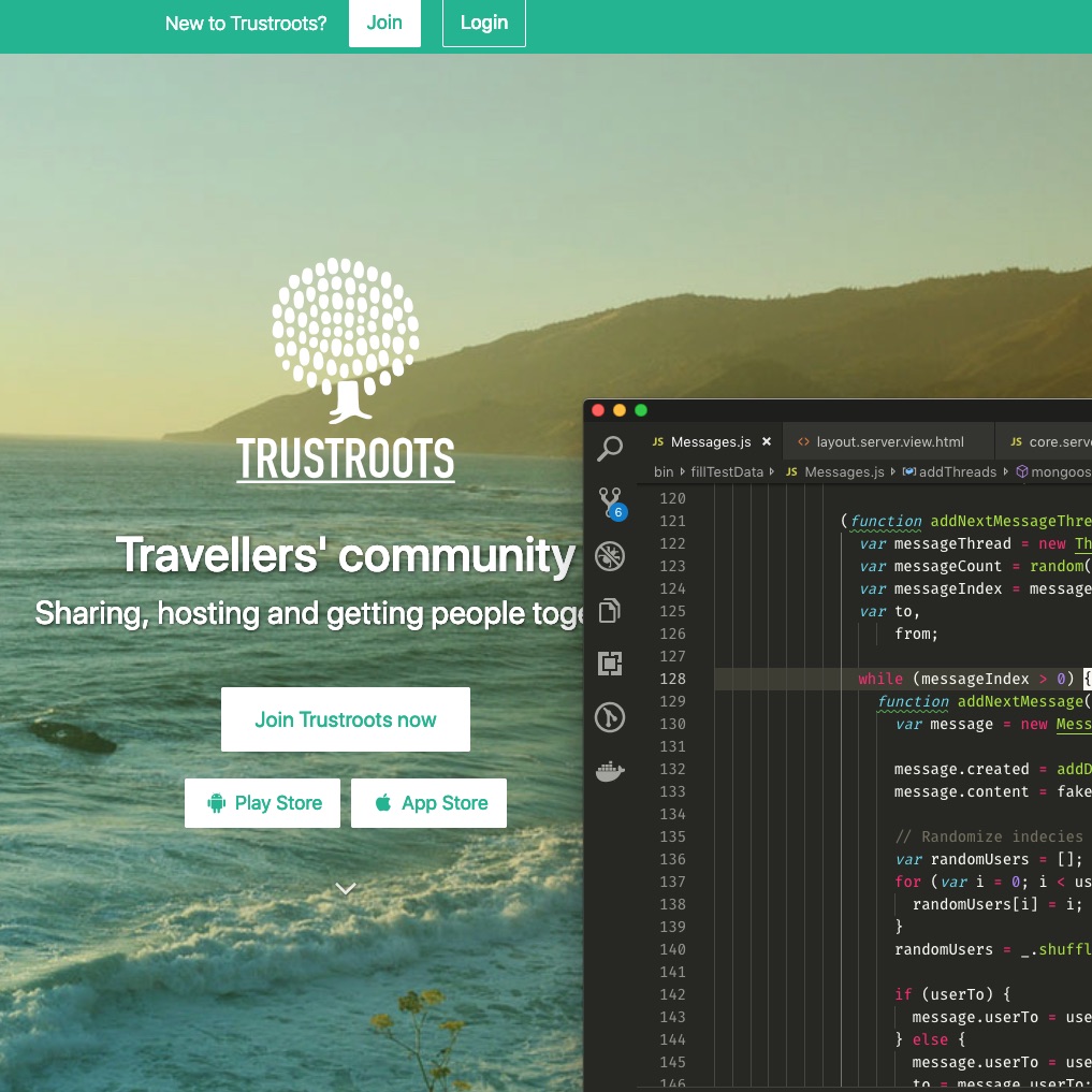 Trustroots website screenshot