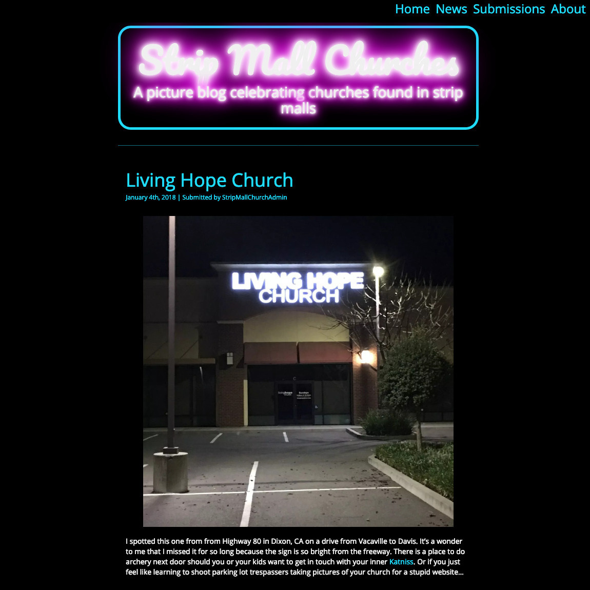 StripMallChurches website screenshot